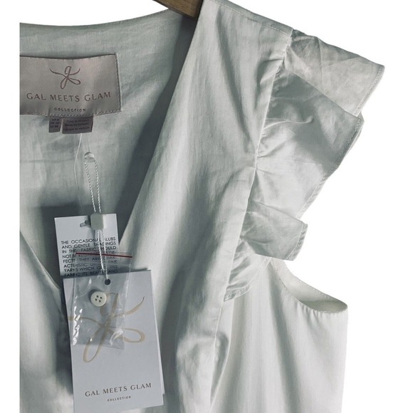 Gal Meets Glam Ann Ruffle Tiered Dress Womens Size 8 Soft White NWT $178 - Picture 8 of 16